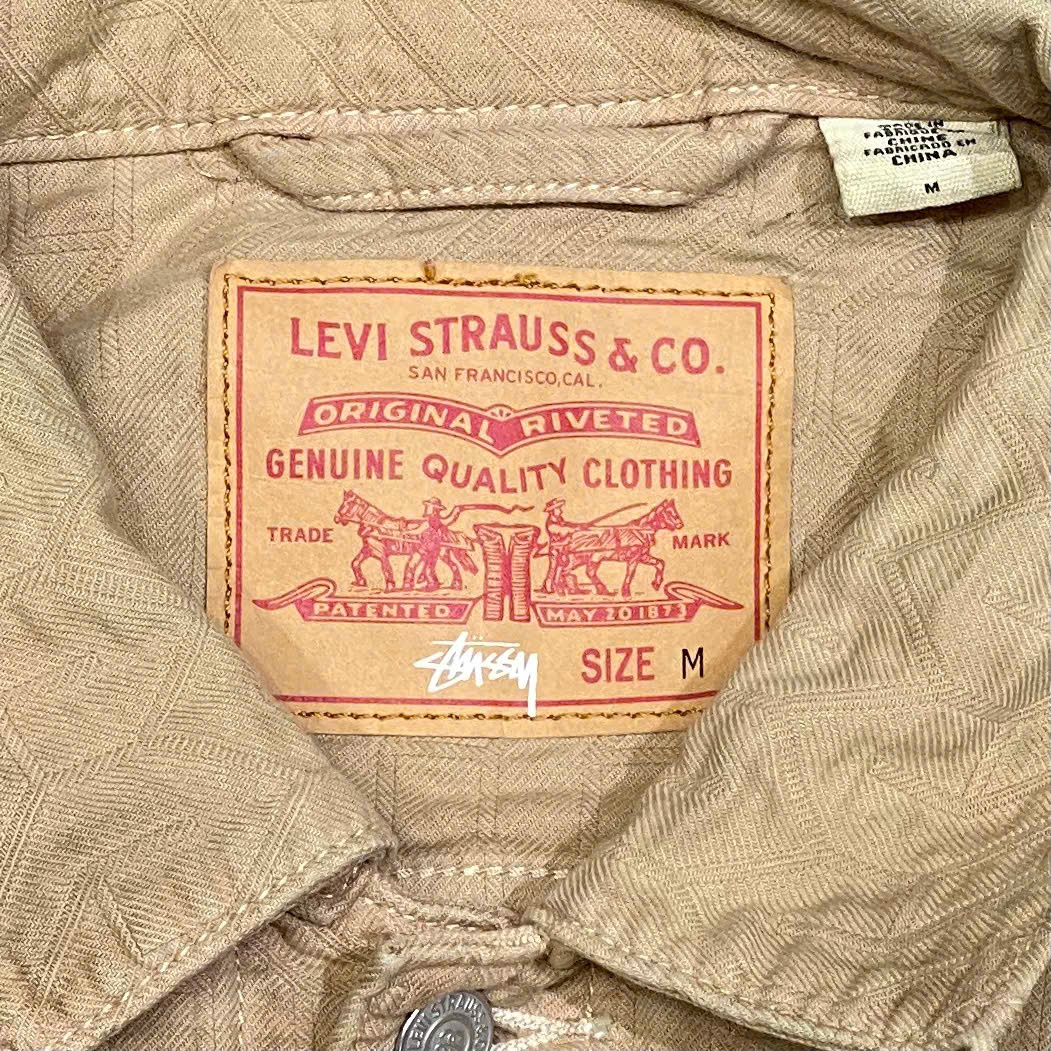  STUSSY X LEVI'S DYED JACQUARD JACKET BROWN 