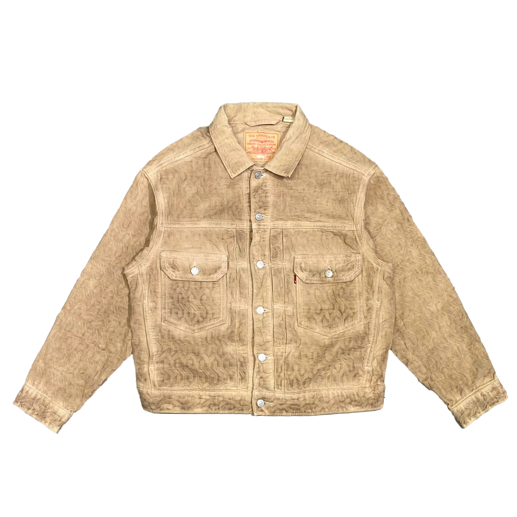  STUSSY X LEVI'S DYED JACQUARD JACKET BROWN 
