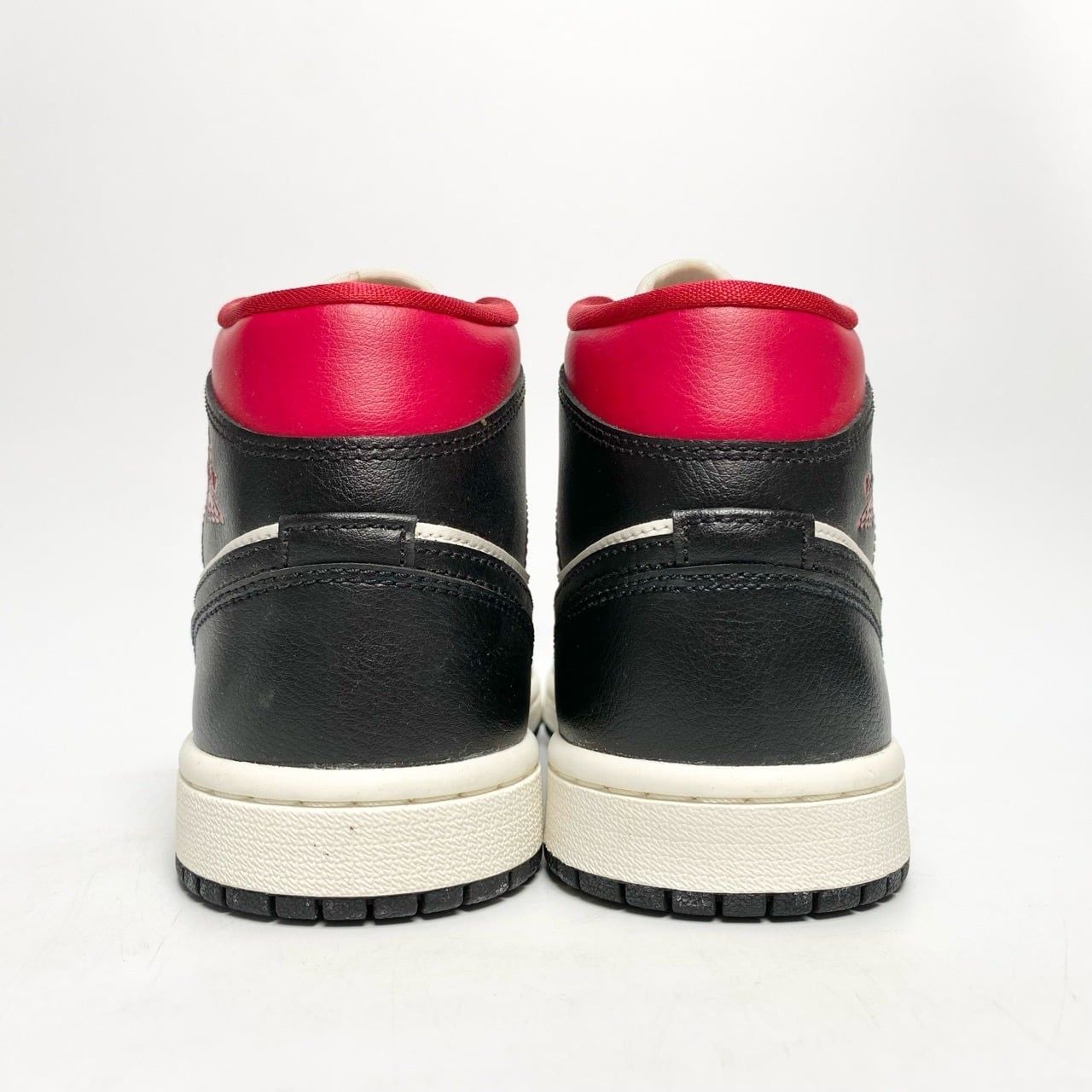  NIKE AIR JORDAN 1 MID BLACK SAIL GYM RED BQ6472-061 