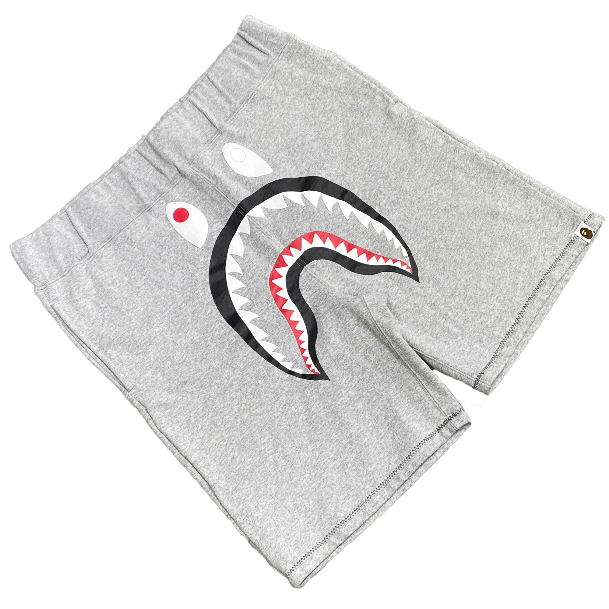  BAPE SHARK SWEAT SHORTS GREY 
