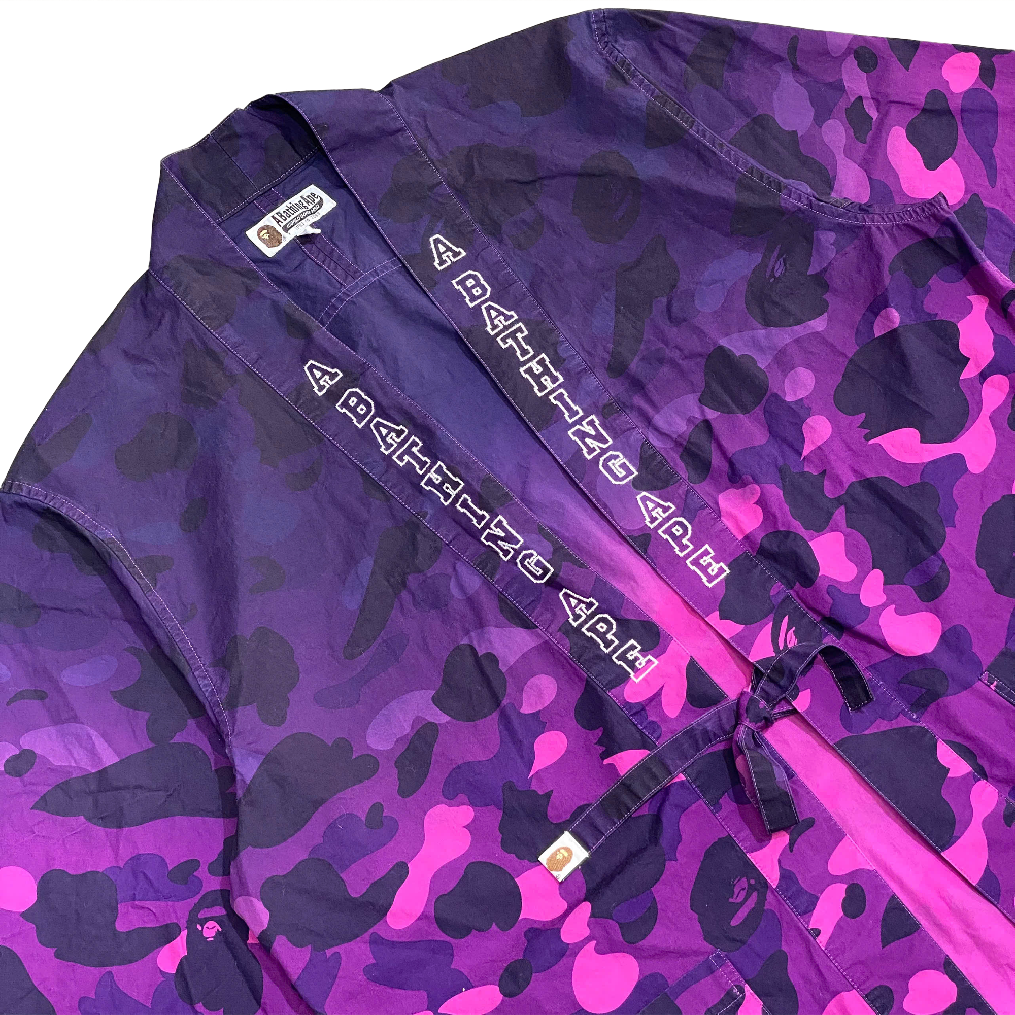  BAPE COLOR CAMO GRADATION KIMONO SHIRT PURPLE 