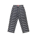  SUPREME JACQUARD LOGOS DOUBLE KNEE DENIM PAINTER JEANS 