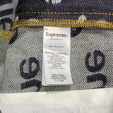  SUPREME JACQUARD LOGOS DOUBLE KNEE DENIM PAINTER JEANS 