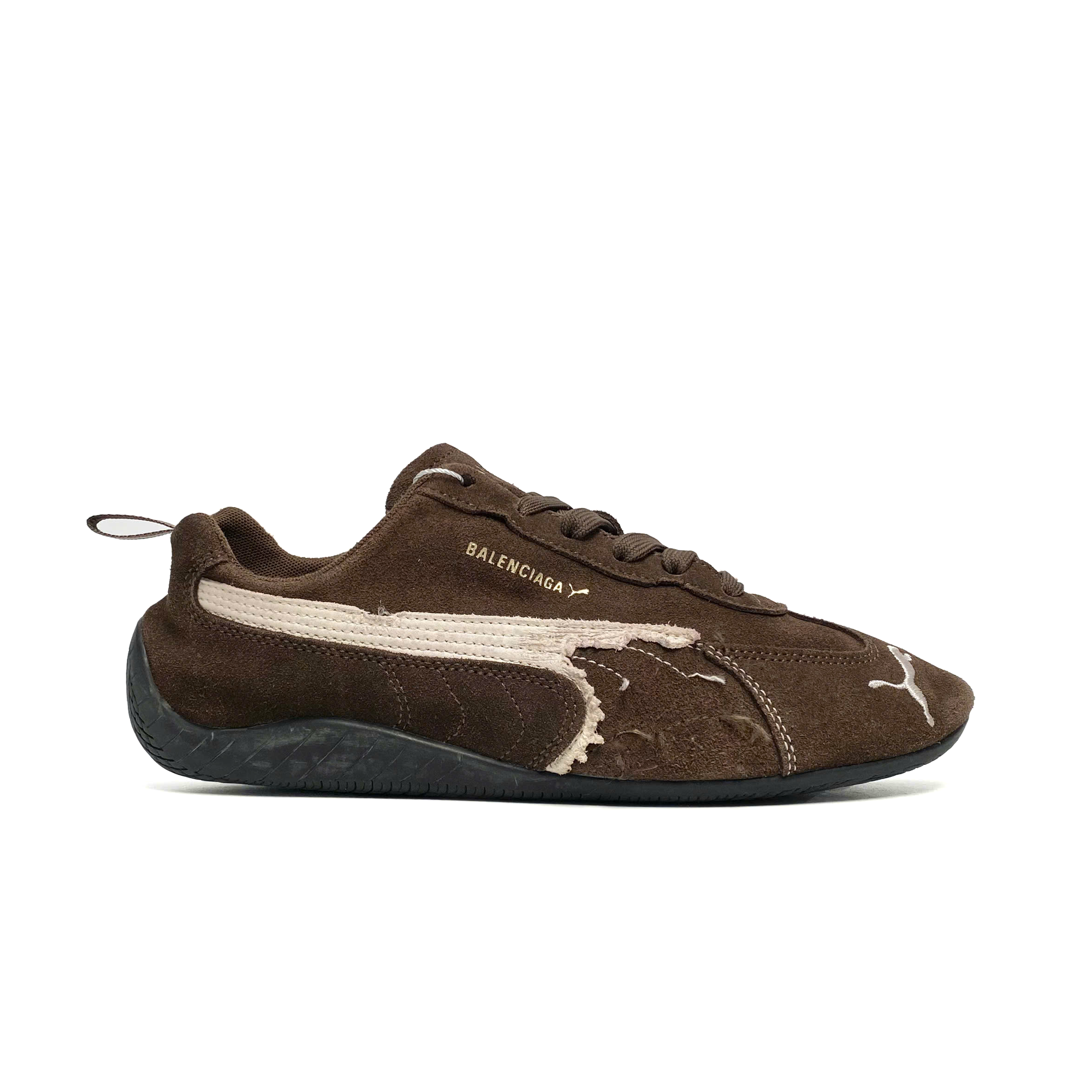  PUMA SPEEDCAT BALENCIAGA SUEDE DISTRESSED BROWN WHITE 406519-05 