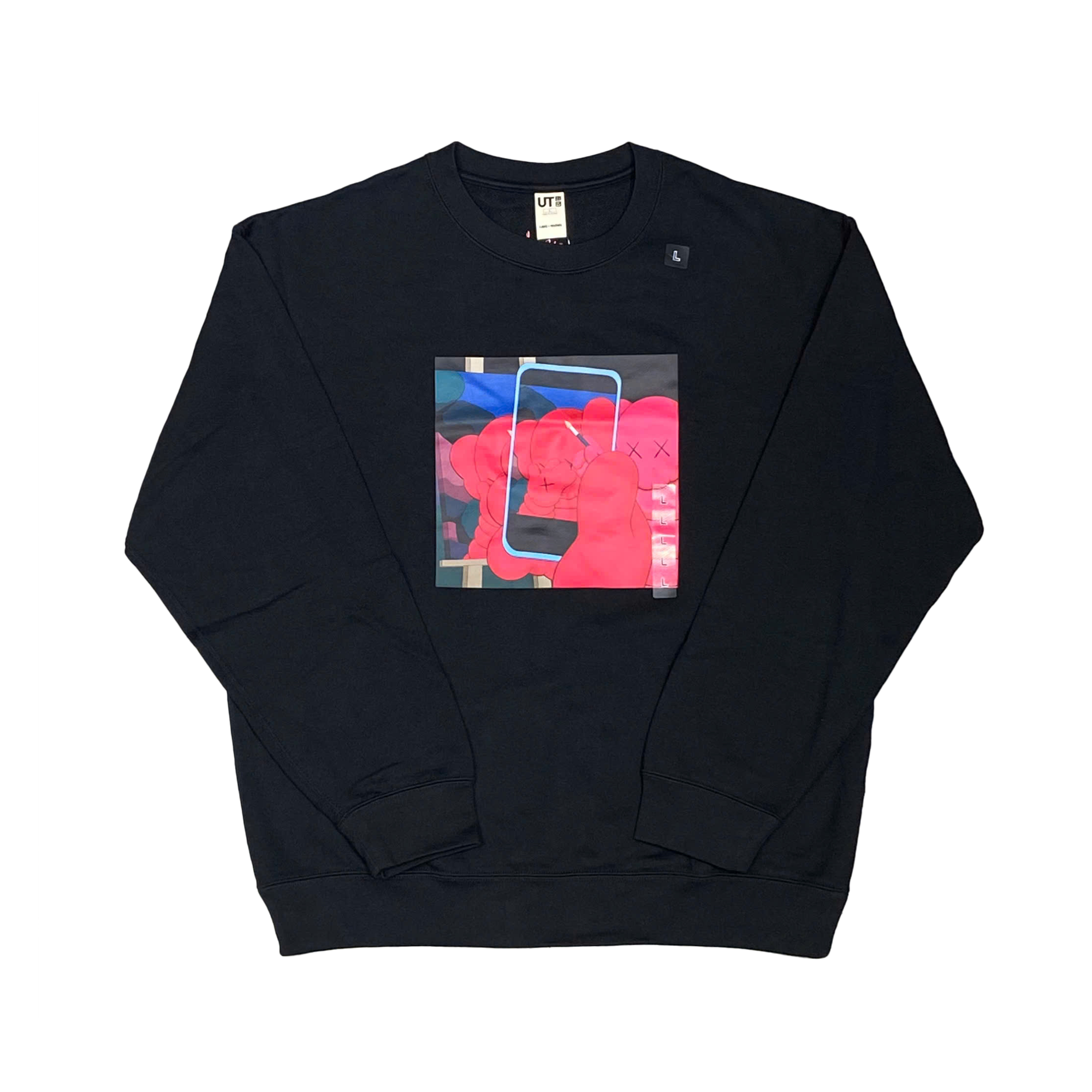  UNIQLO KIDS KAWS + WARHOL SWEAT LONG SLEEVE SHIRT BLACK 