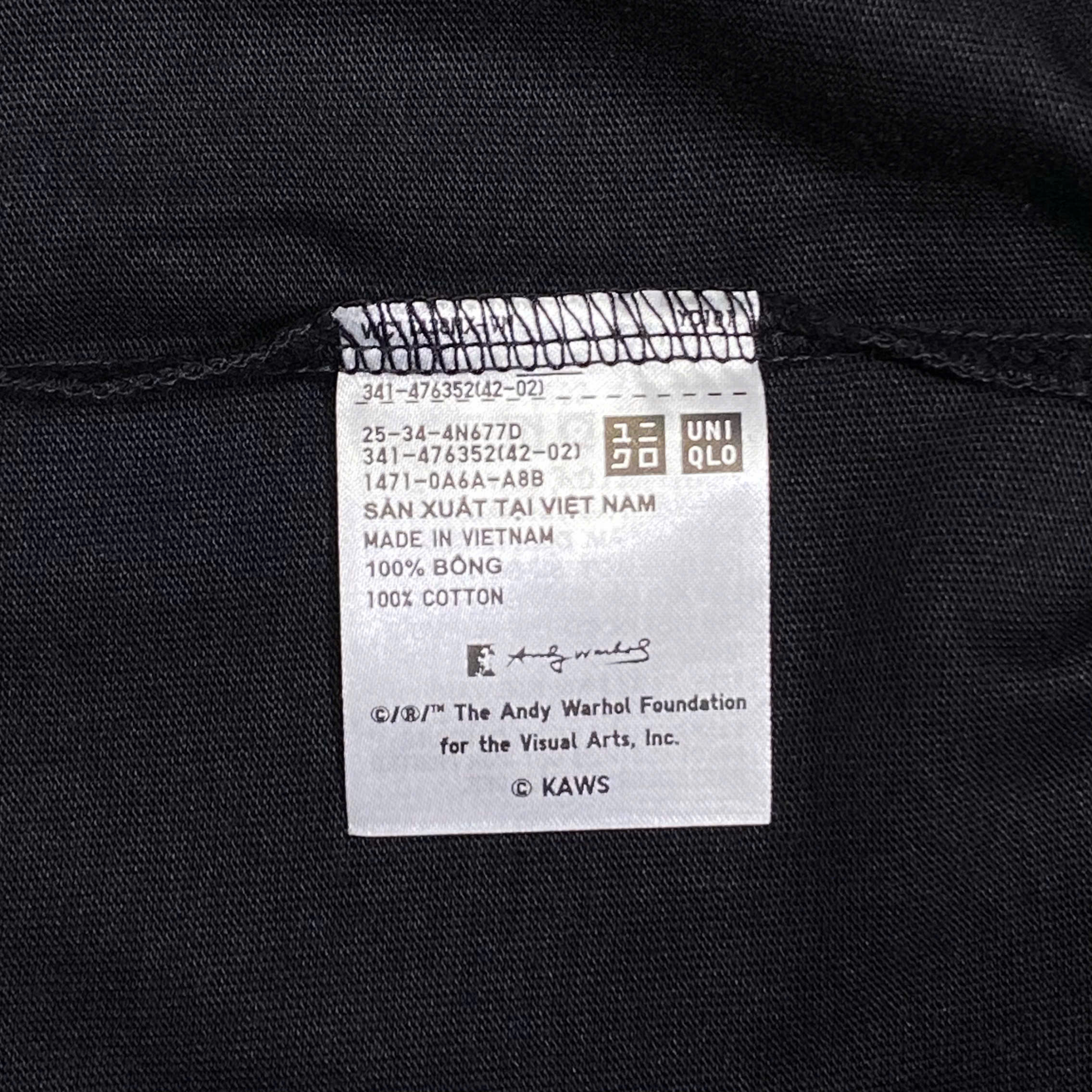  UNIQLO X KAWS X ANDY WARHOL T-SHIRT TEE 