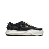  MAISON MIHARA YASUHIRO BAKER BROKEN LEATHER CANVAS LOW BLACK A08FW727 