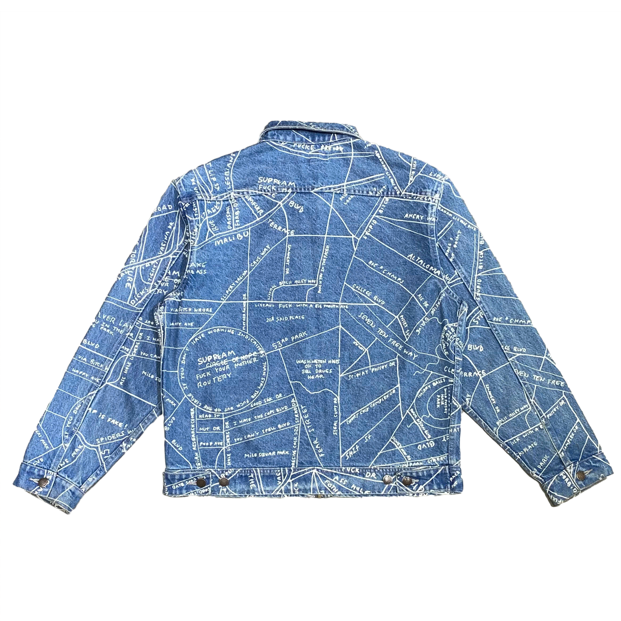  SUPREME GONZ MAP WORK JACKET WASHED BLUE 