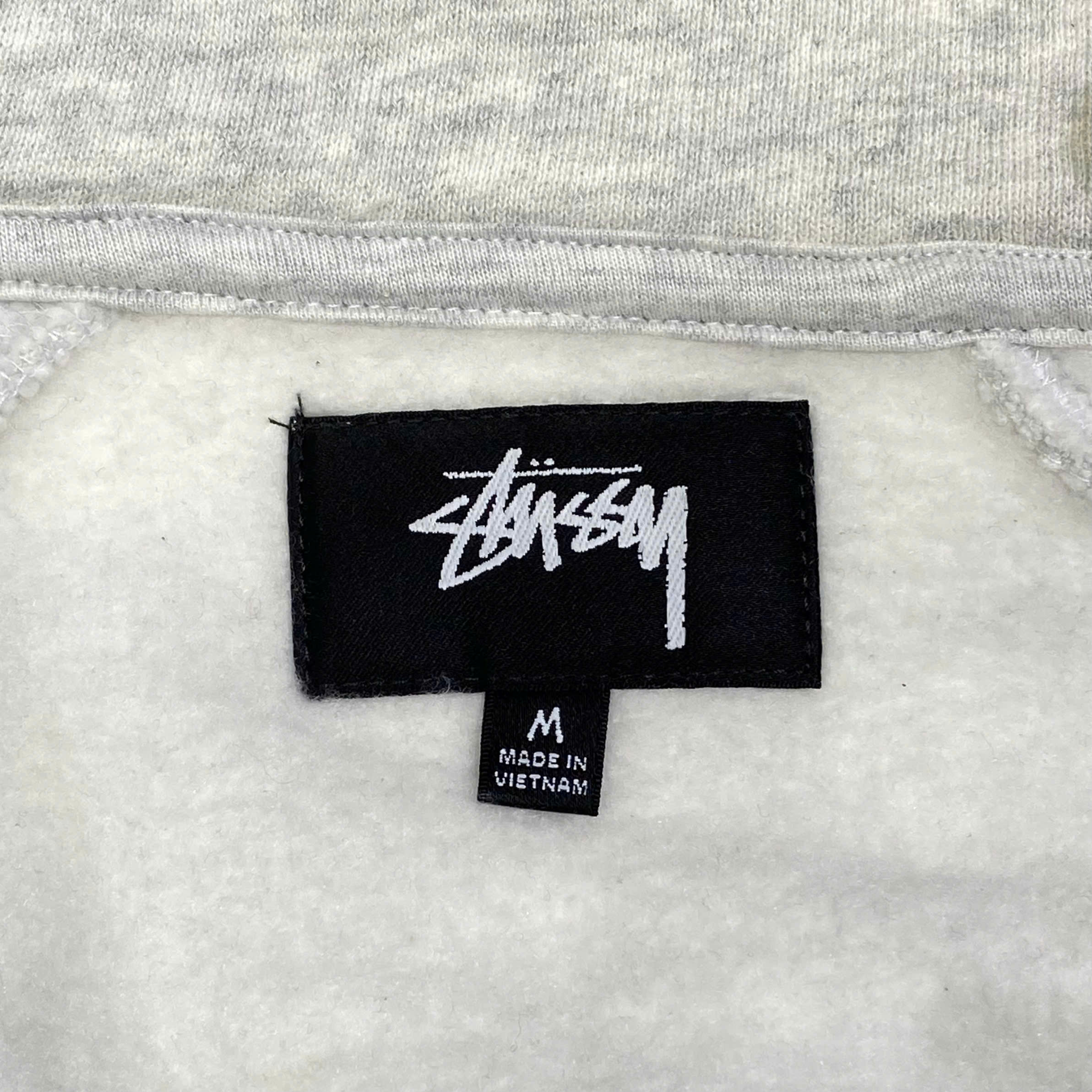 STUSSY FLEECE RAGLAN ZIP MOCK ASH HEATHER 