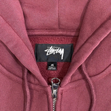  STUSSY MANTRA ZIP HOODIE BURGUNDY 