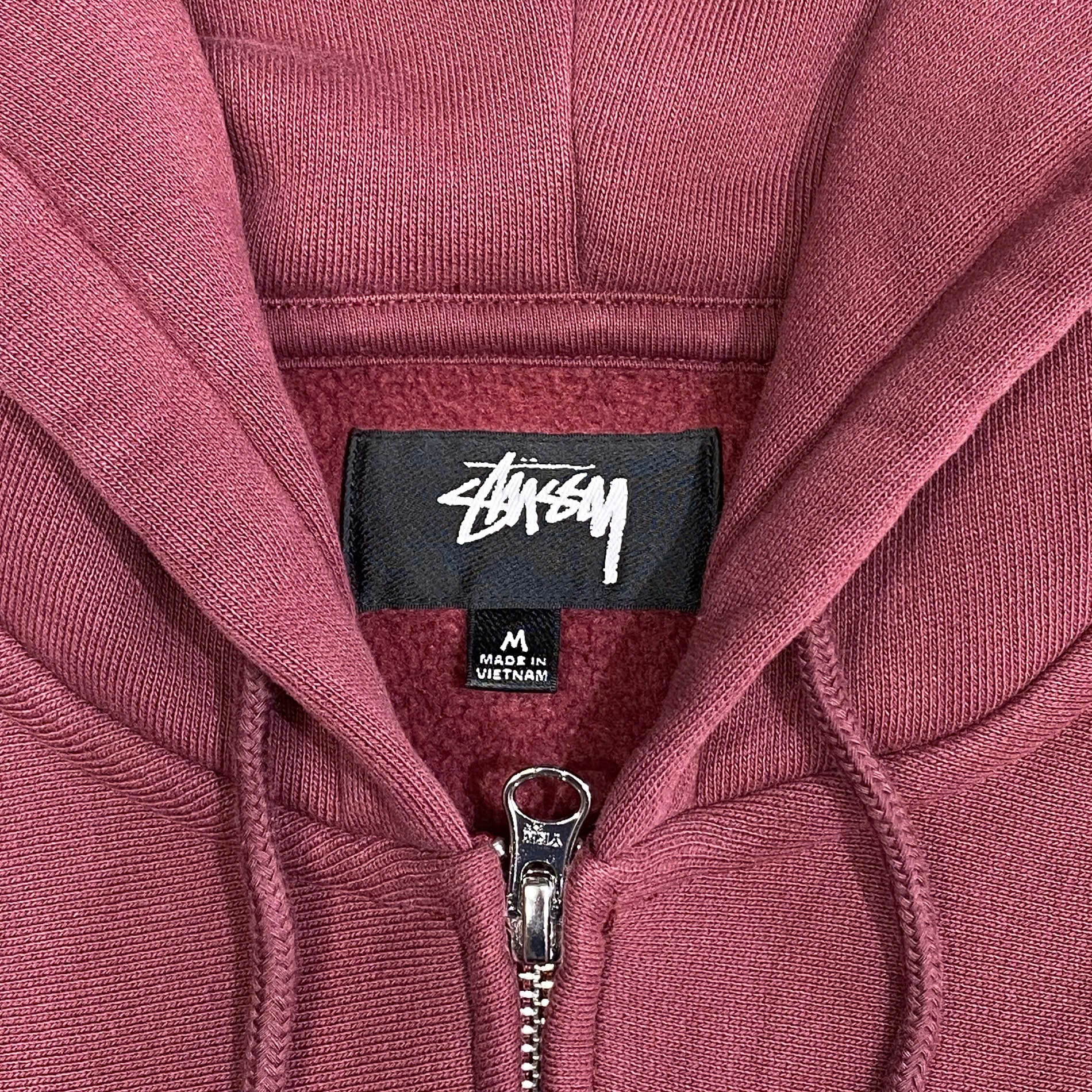  STUSSY MANTRA ZIP HOODIE BURGUNDY 