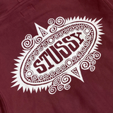  STUSSY MANTRA ZIP HOODIE BURGUNDY 