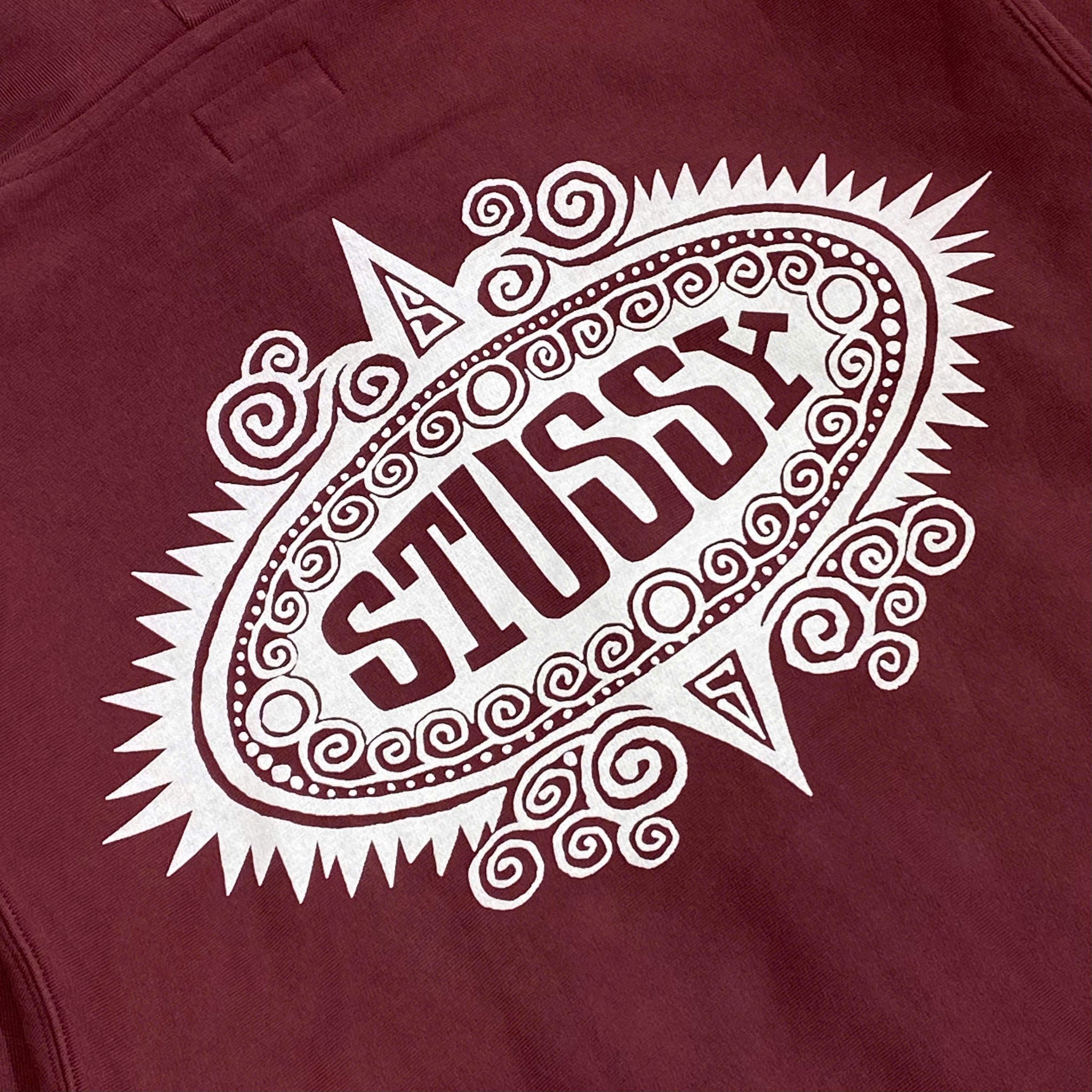  STUSSY MANTRA ZIP HOODIE BURGUNDY 