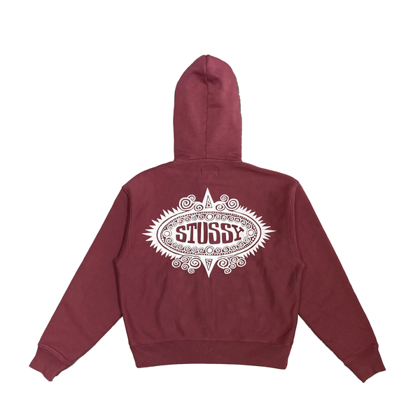  STUSSY MANTRA ZIP HOODIE BURGUNDY 
