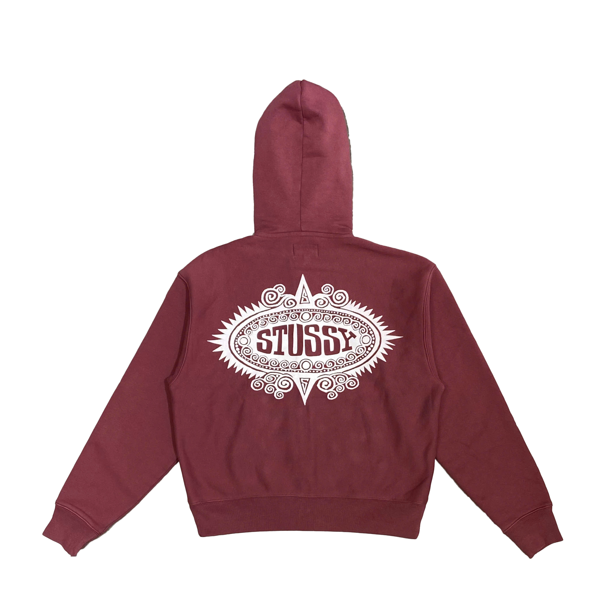  STUSSY MANTRA ZIP HOODIE BURGUNDY 