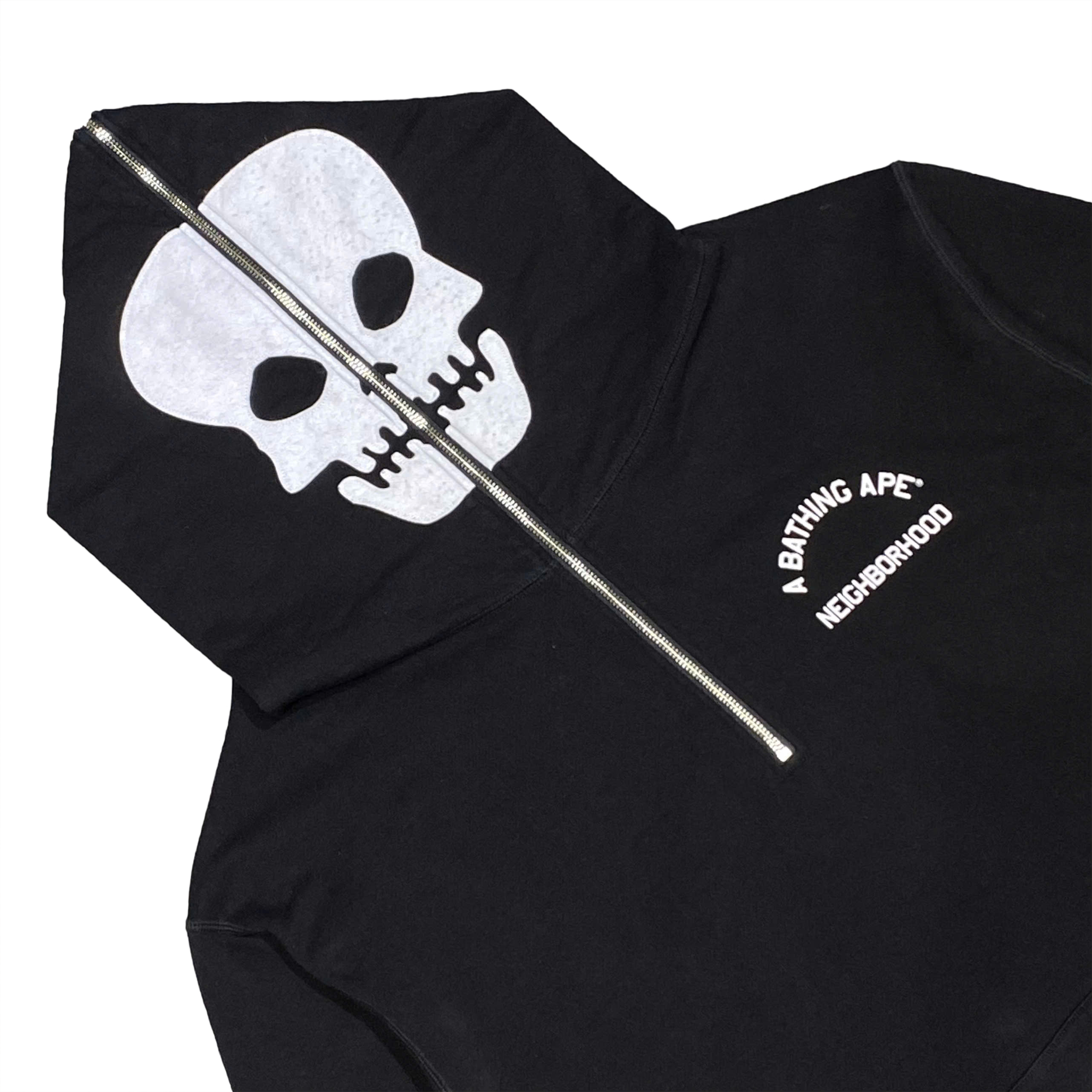  A BATHING APE BAPE x NBHD TWO FACE HALF ZIP PULLOVER HOODIE 