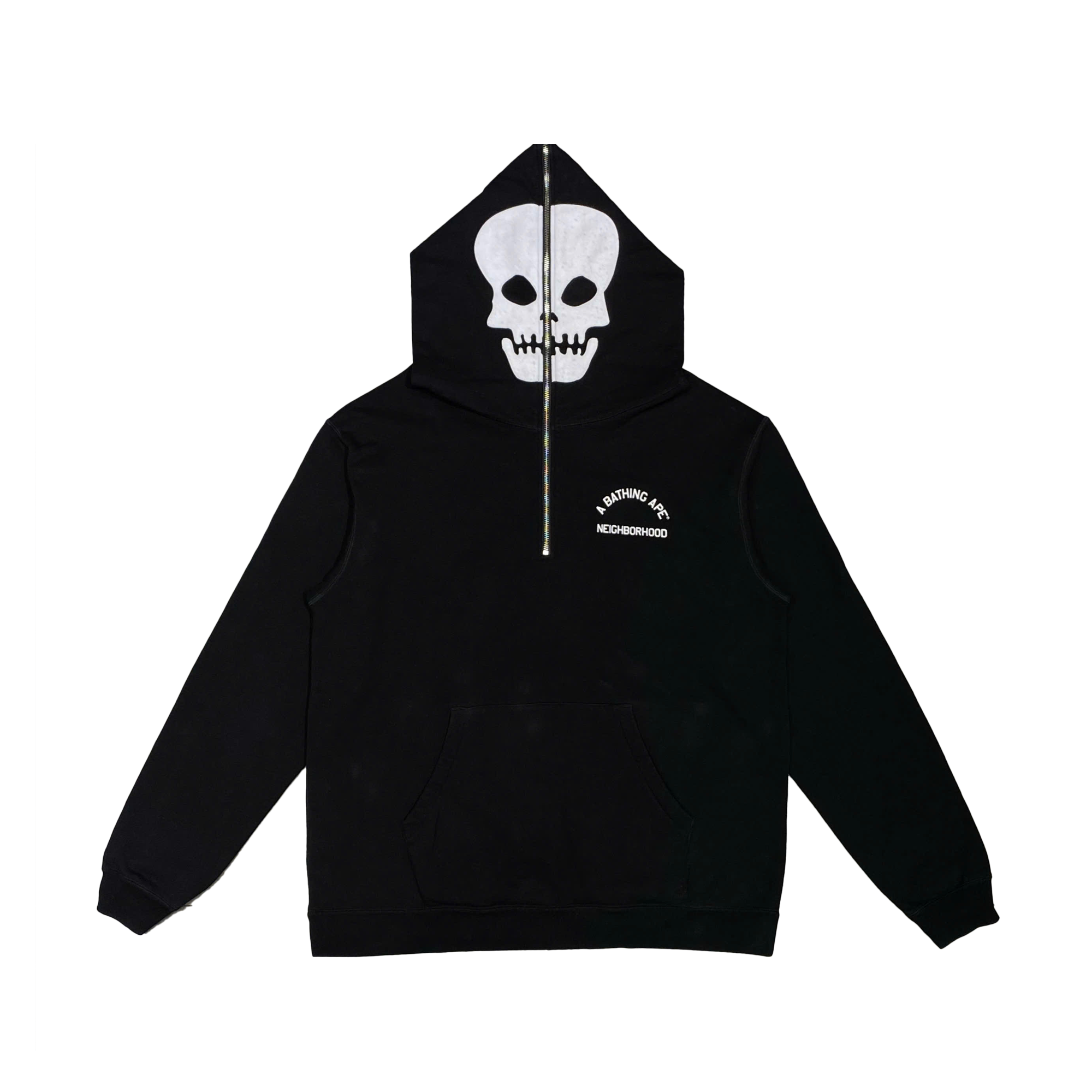  A BATHING APE BAPE x NBHD TWO FACE HALF ZIP PULLOVER HOODIE 