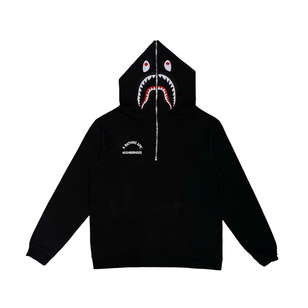  A BATHING APE BAPE x NBHD TWO FACE HALF ZIP PULLOVER HOODIE 