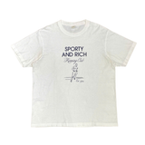  SPORTY & RICH RUNNING MAN T-SHIRT IN WHITE/NAVY 