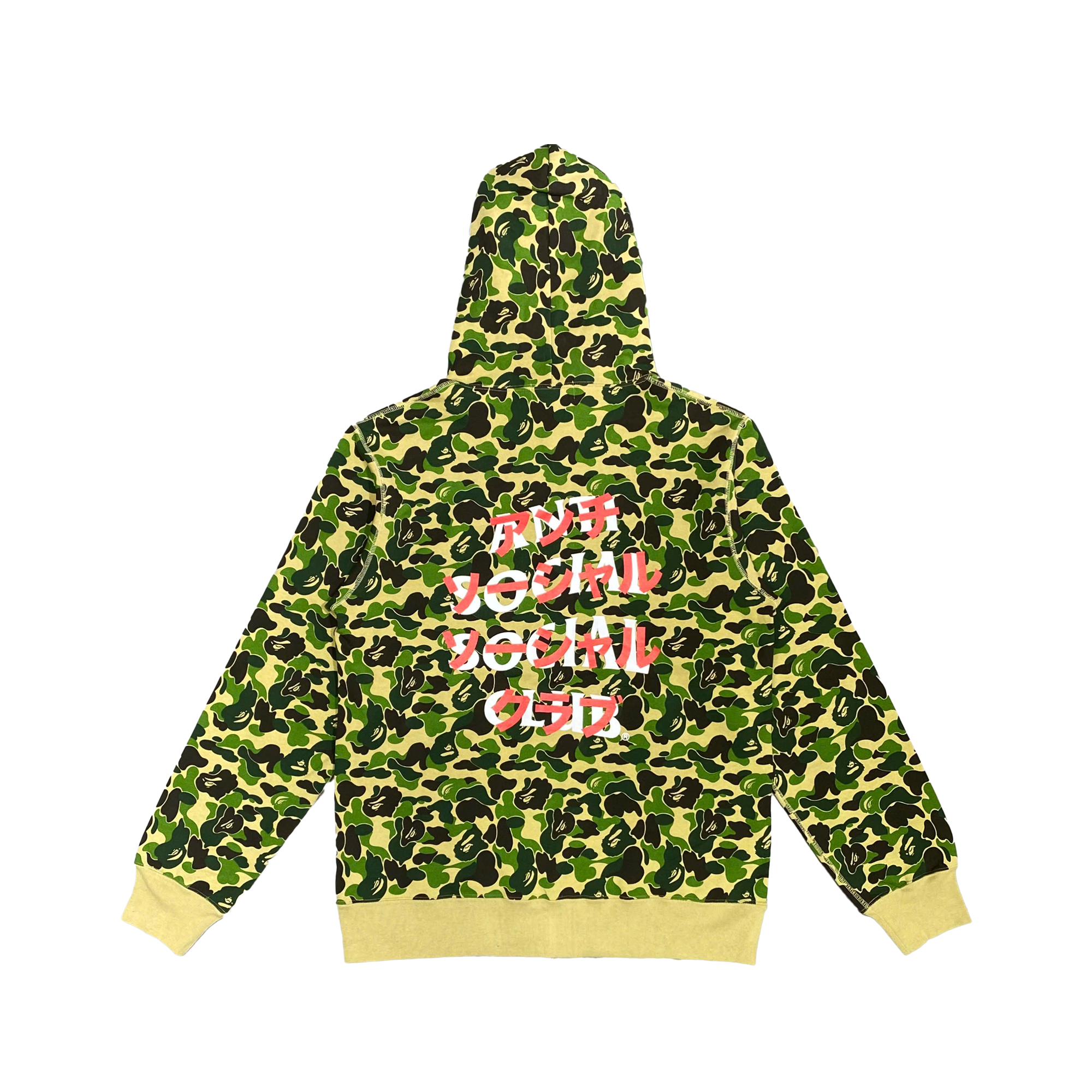  BAPE X ANTI SOCIAL SOCIAL CLUB ABC CAMO PULLOVER HOODIE GREEN 