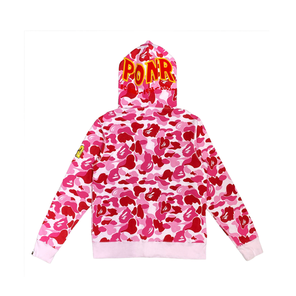 BAPE ABC CAMO SHARK PONR FULL ZIP HOODIE PINK 