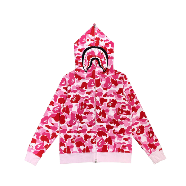  BAPE ABC CAMO SHARK PONR FULL ZIP HOODIE PINK 