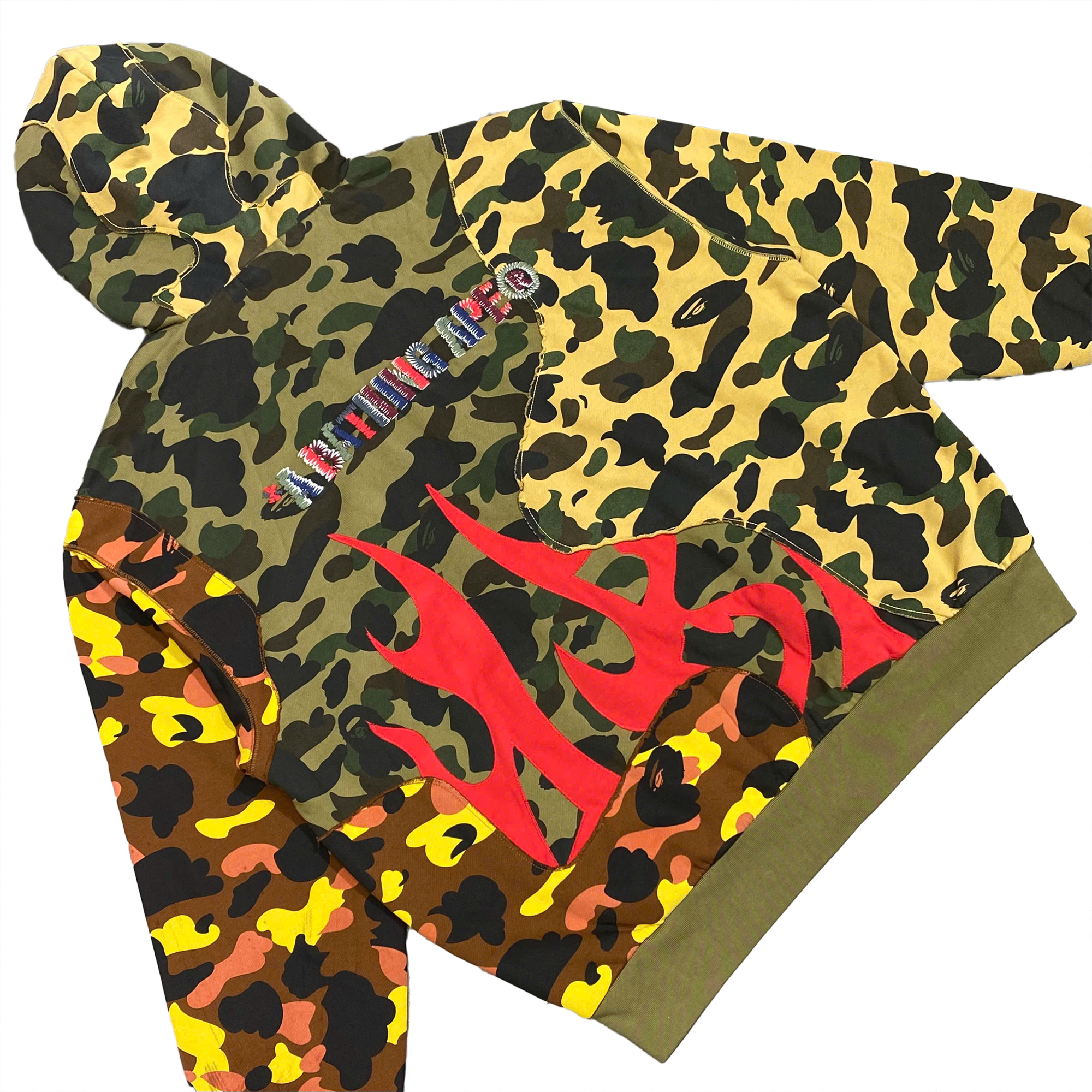  BAPE 1ST CAMO UPCYCLED RELAXED FIT FULL ZIP HOODIE 