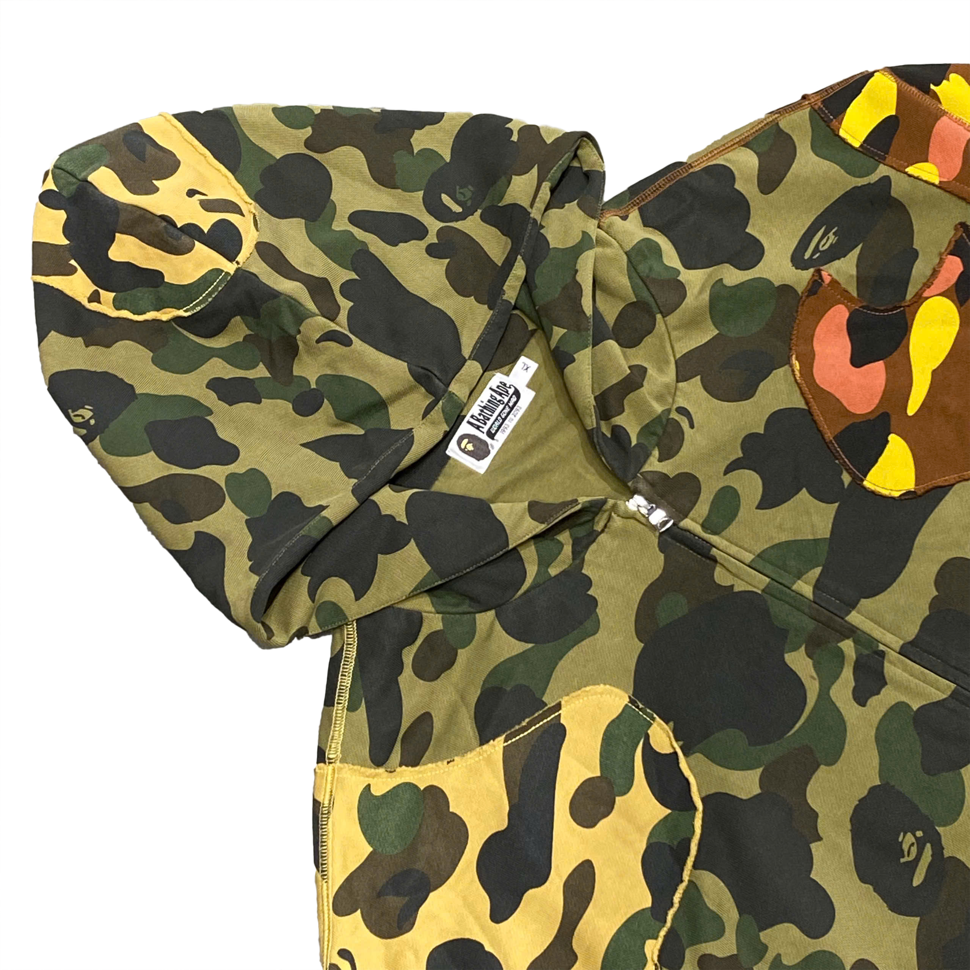  BAPE 1ST CAMO UPCYCLED RELAXED FIT FULL ZIP HOODIE 