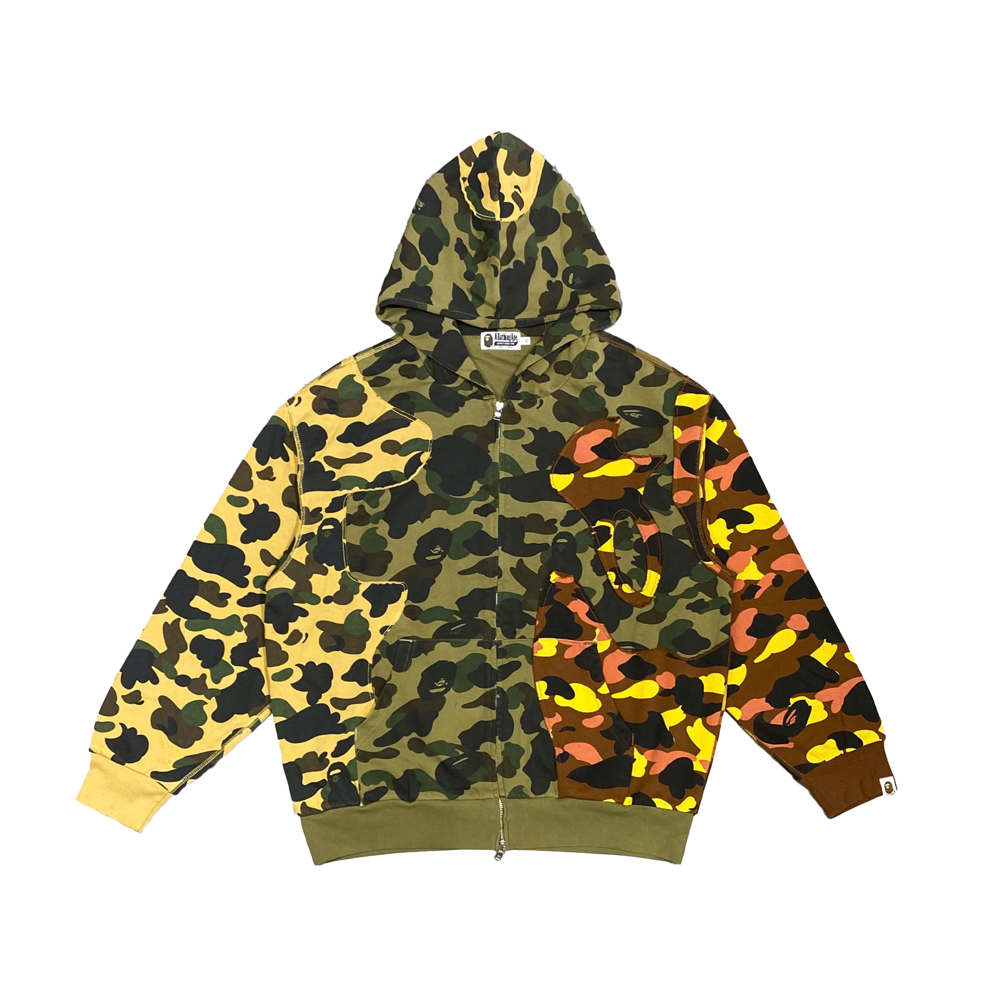  BAPE 1ST CAMO UPCYCLED RELAXED FIT FULL ZIP HOODIE 