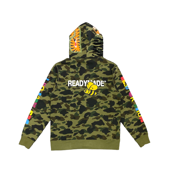  BAPE X READYMADE TIGER SHARK WIDE FULL ZIP HOOD 