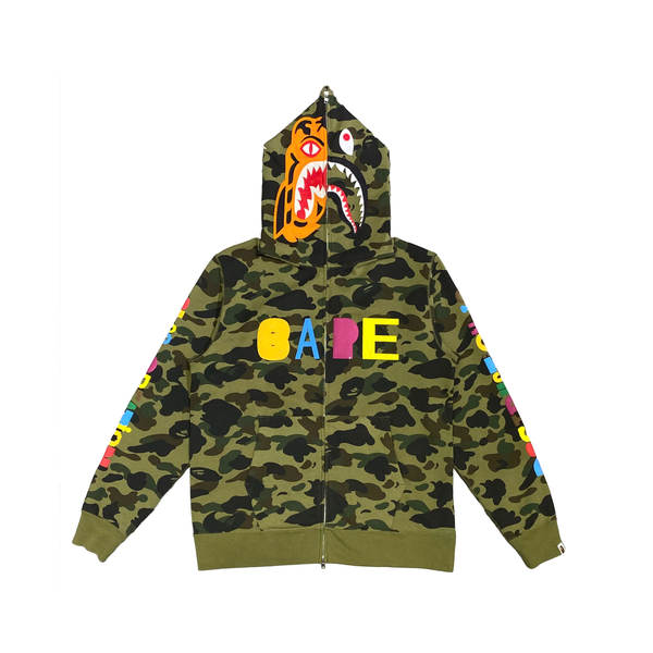  BAPE X READYMADE TIGER SHARK WIDE FULL ZIP HOOD 