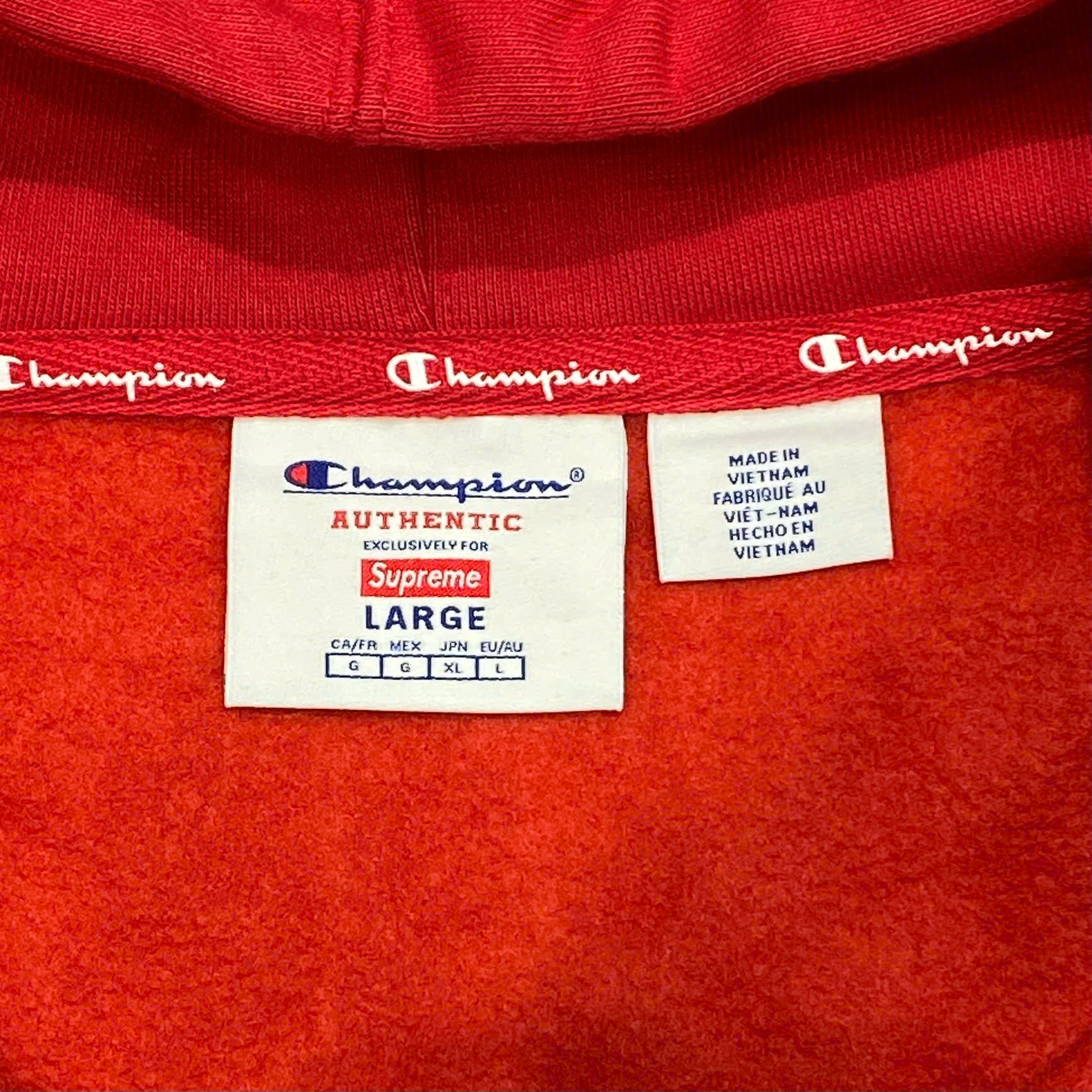  SUPREME CHAMPION ZIP UP HOODED SWEATSHIRT 