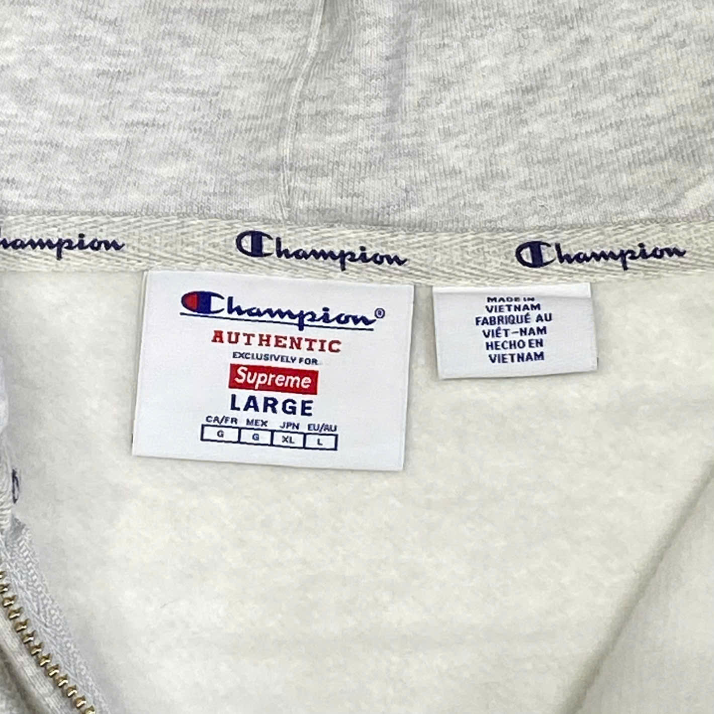  SUPREME CHAMPION ZIP UP HOODED SWEATSHIRT 