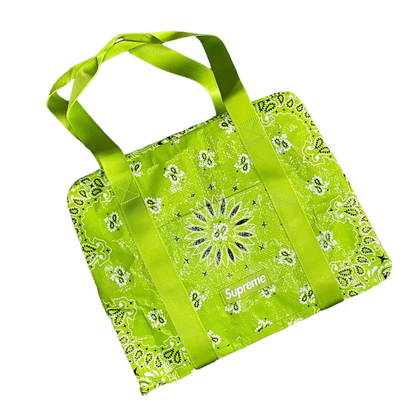  SUPREME BANDANA TARP LARGE DUFFLE BAG BRIGHT GREEN 