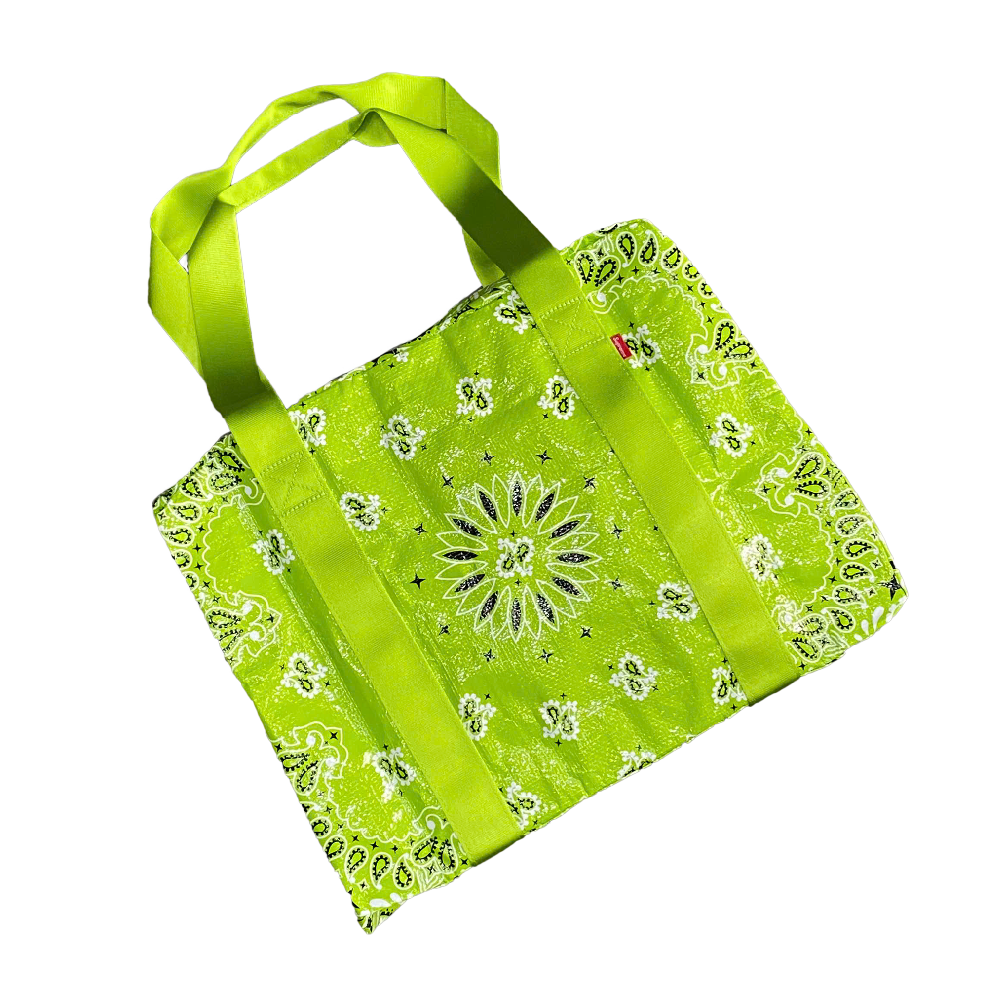  SUPREME BANDANA TARP LARGE DUFFLE BAG BRIGHT GREEN 