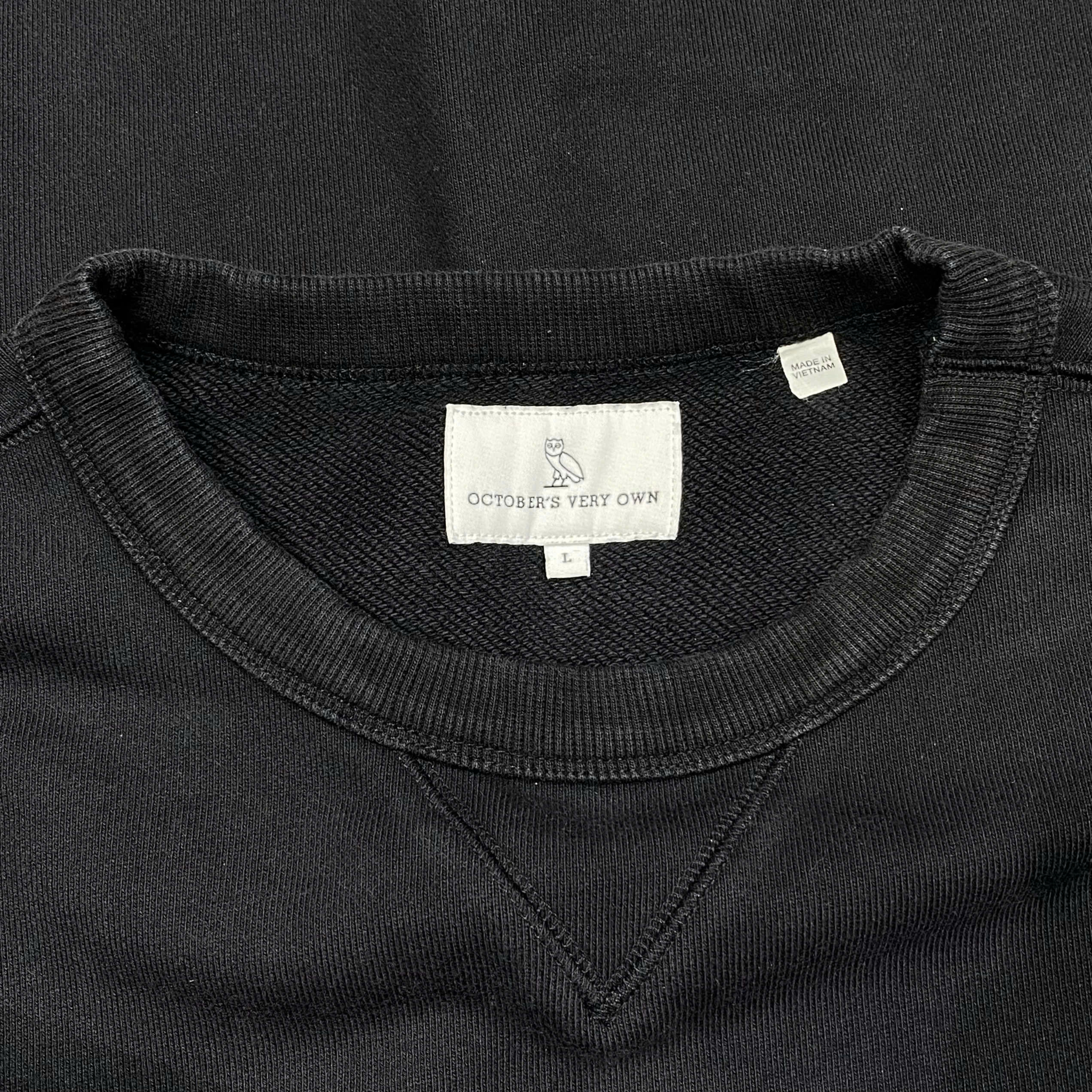  OVO ENZYME WASHED PANELLED CREWNECK 