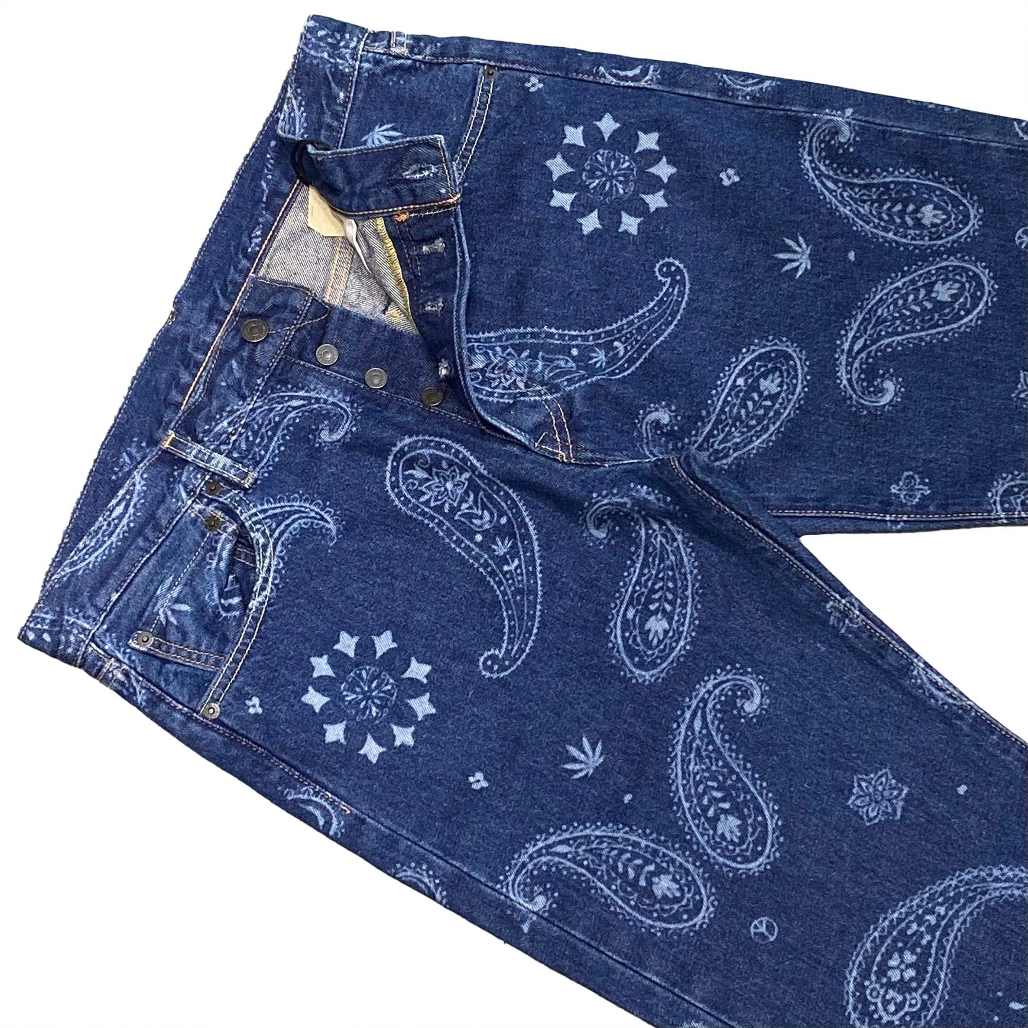  LEVI'S X SNOOP DOGG JEANS LOT 420 PAISLEY BANDANA BLUE WEED 