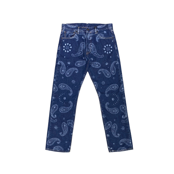  LEVI'S X SNOOP DOGG JEANS LOT 420 PAISLEY BANDANA BLUE WEED 