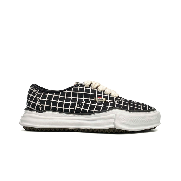  MAISON MIHARA YASUHIRO BAKER OG SOLE CANVAS CHECK LOW-TOP BLACK 