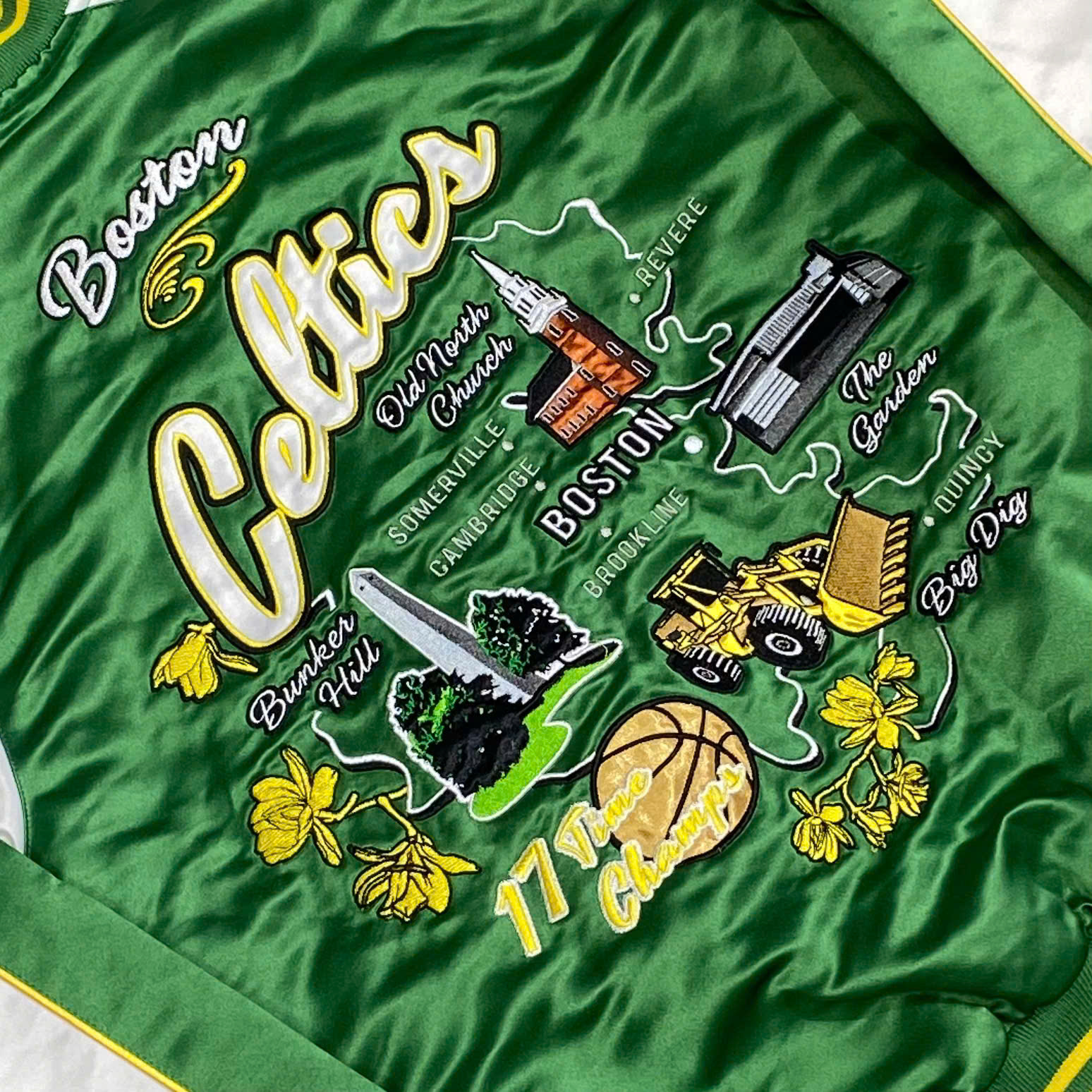  STARTER X URBAN OUTFITTERS NBA BOSTON CELTICS BOMBER SOUVENIR JACKET 