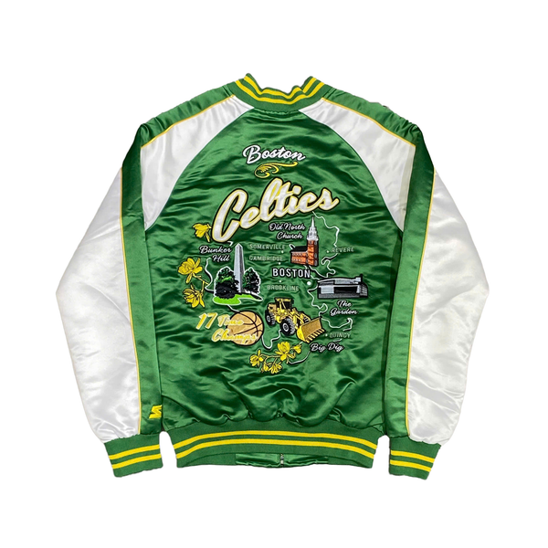  STARTER X URBAN OUTFITTERS NBA BOSTON CELTICS BOMBER SOUVENIR JACKET 