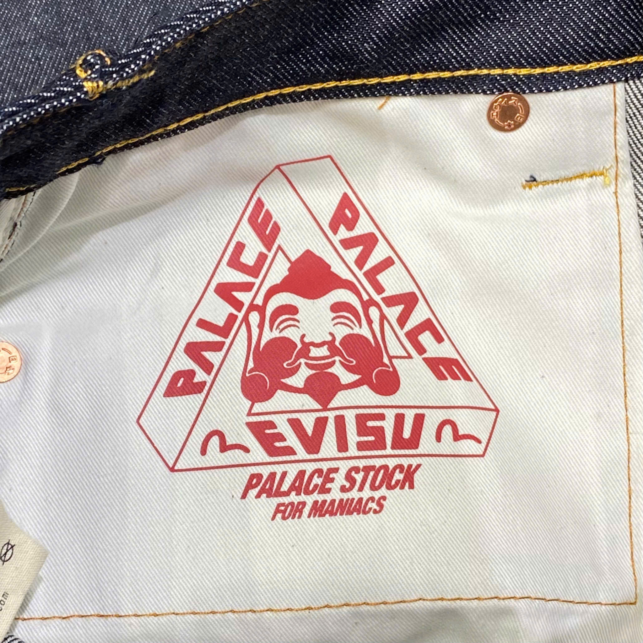 PALACE X EVISU 2008 CLASSIC SEAGULL DENIM JEANS 