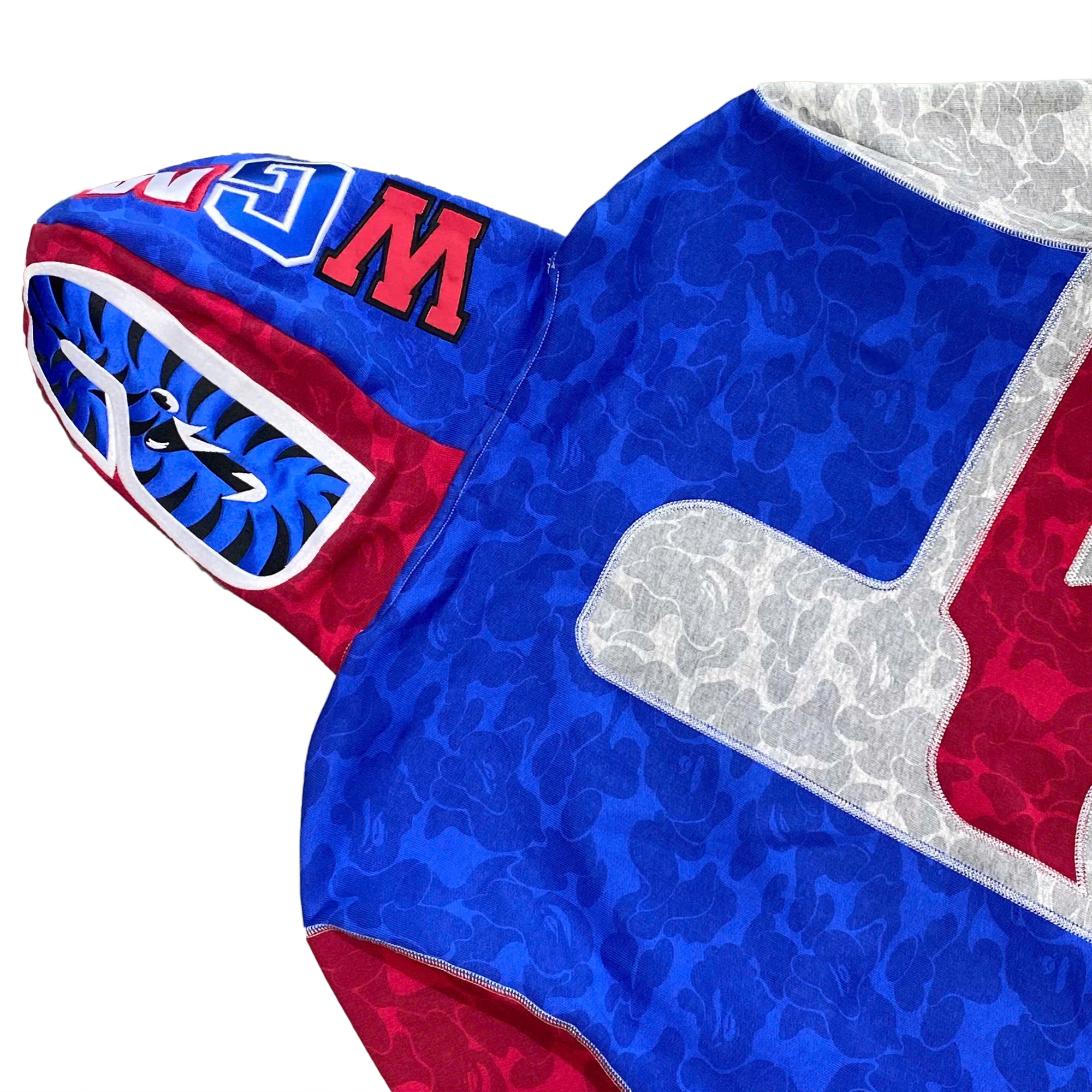  BAPE X RUSSELL SHARK FULL ZIP HOODIE MULTICOLOR 