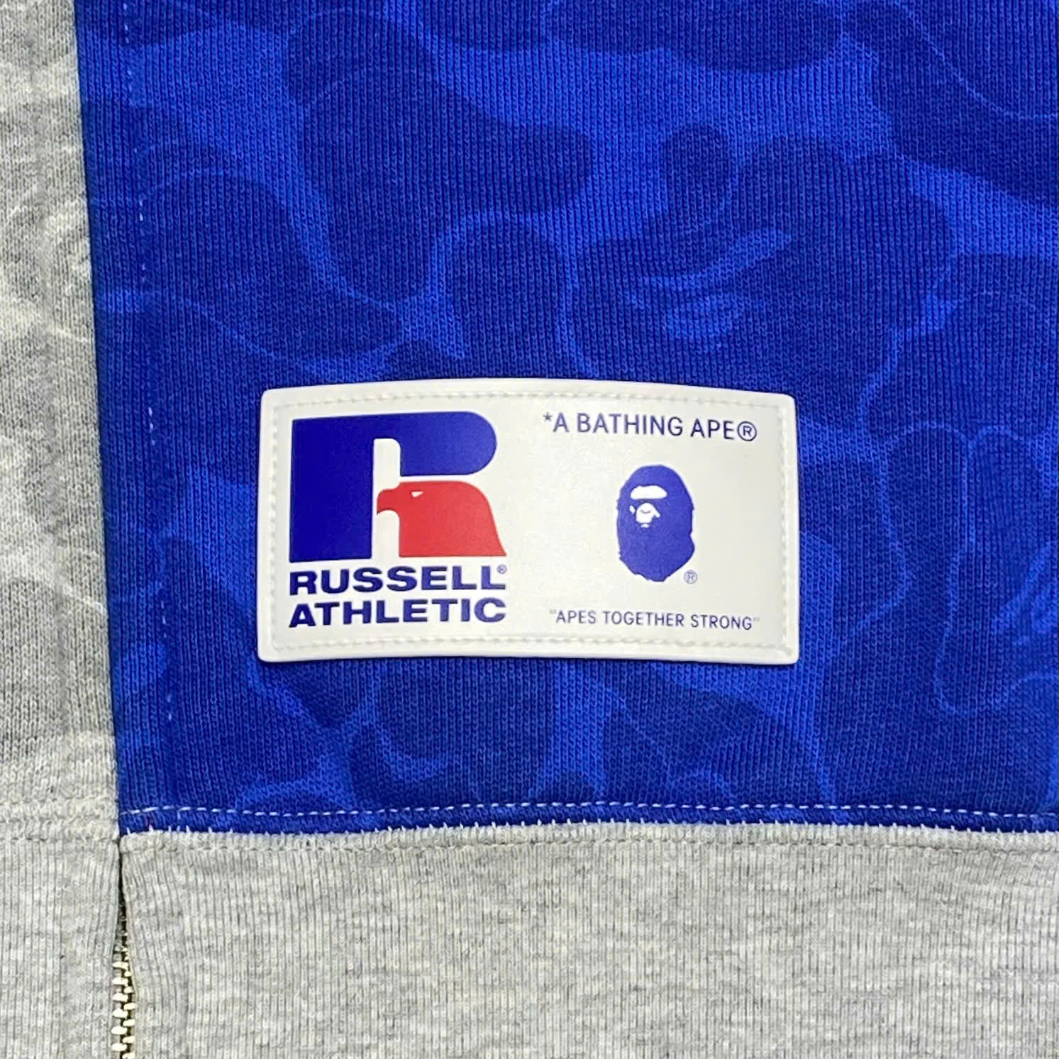  BAPE X RUSSELL SHARK FULL ZIP HOODIE MULTICOLOR 