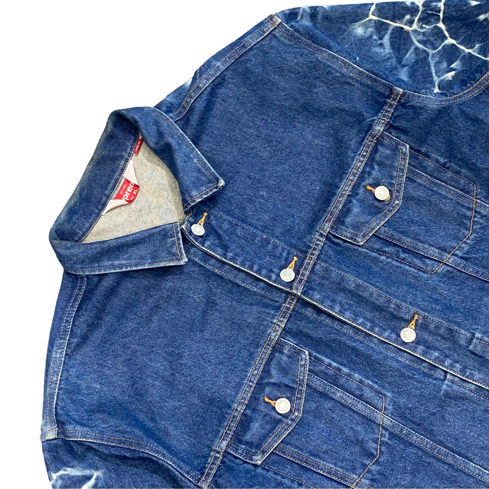  SUPREME SHIBORI DENIM TRUCKER JACKET RIGID INDIGO 