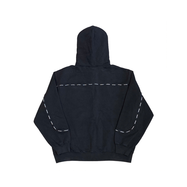  SUPREME PIPING ZIP UP HOODED SWEATSHIRT BLACK 