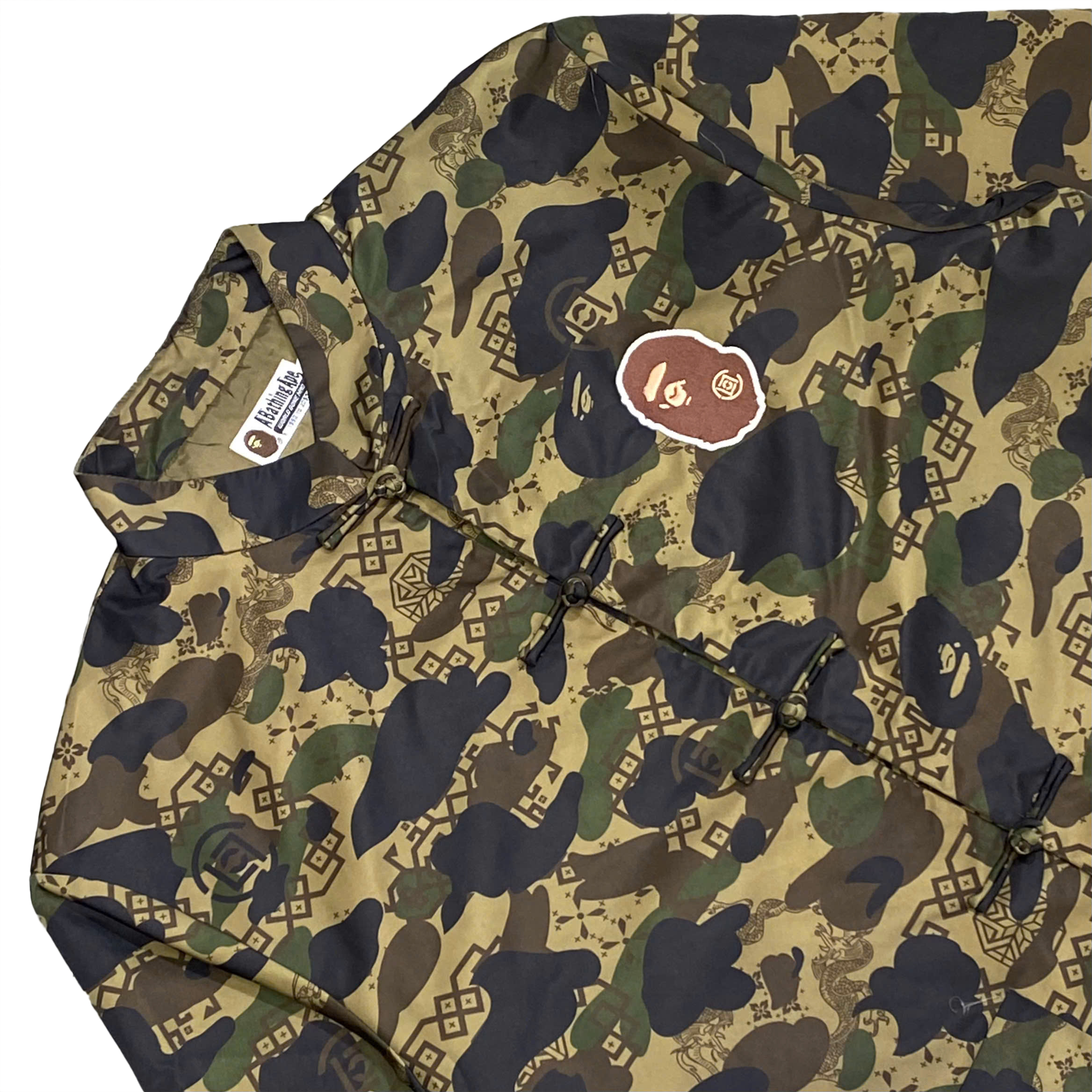  BAPE X CLOT CAMO APE HEAD CHINESE JACKET OLIVE 