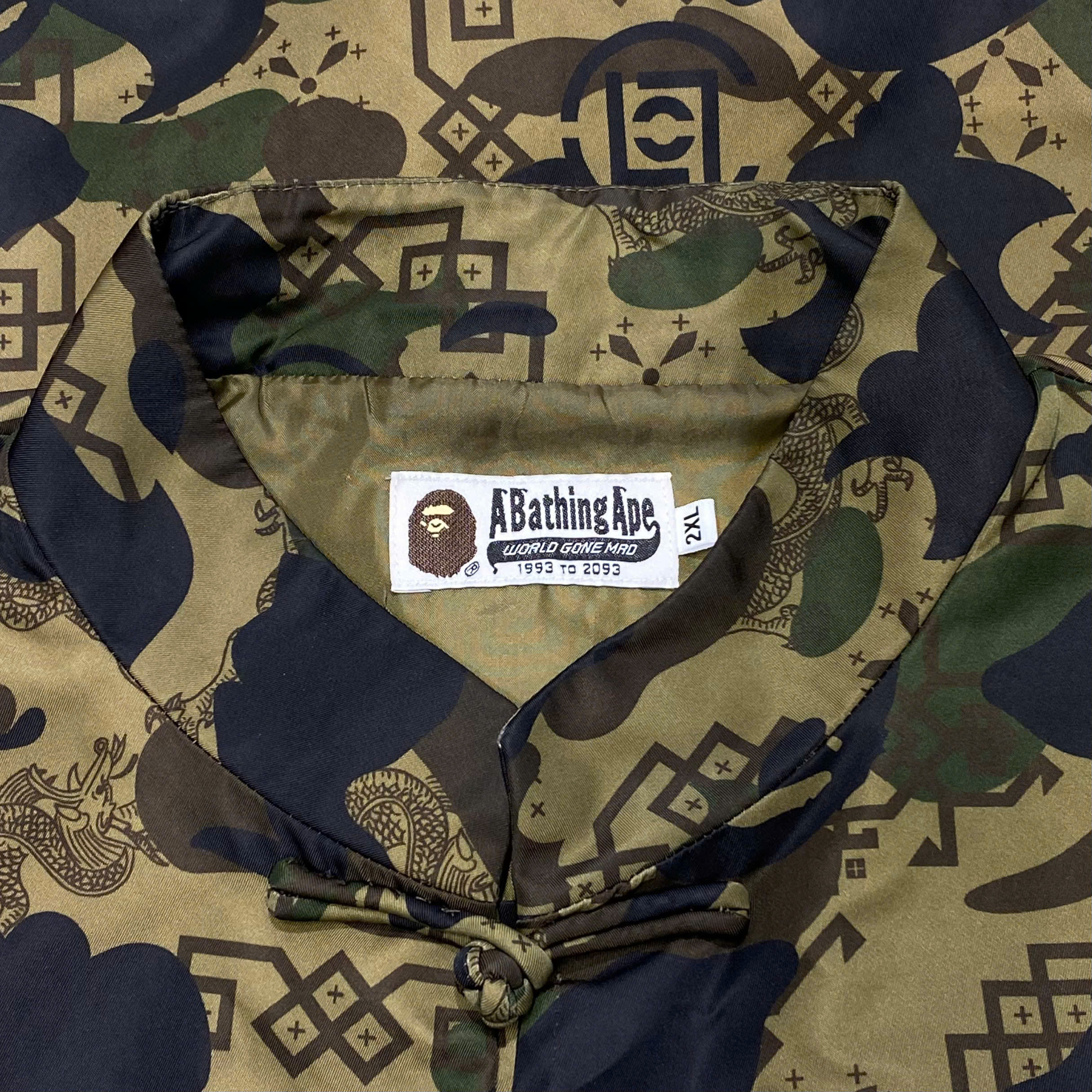  BAPE X CLOT CAMO APE HEAD CHINESE JACKET OLIVE 