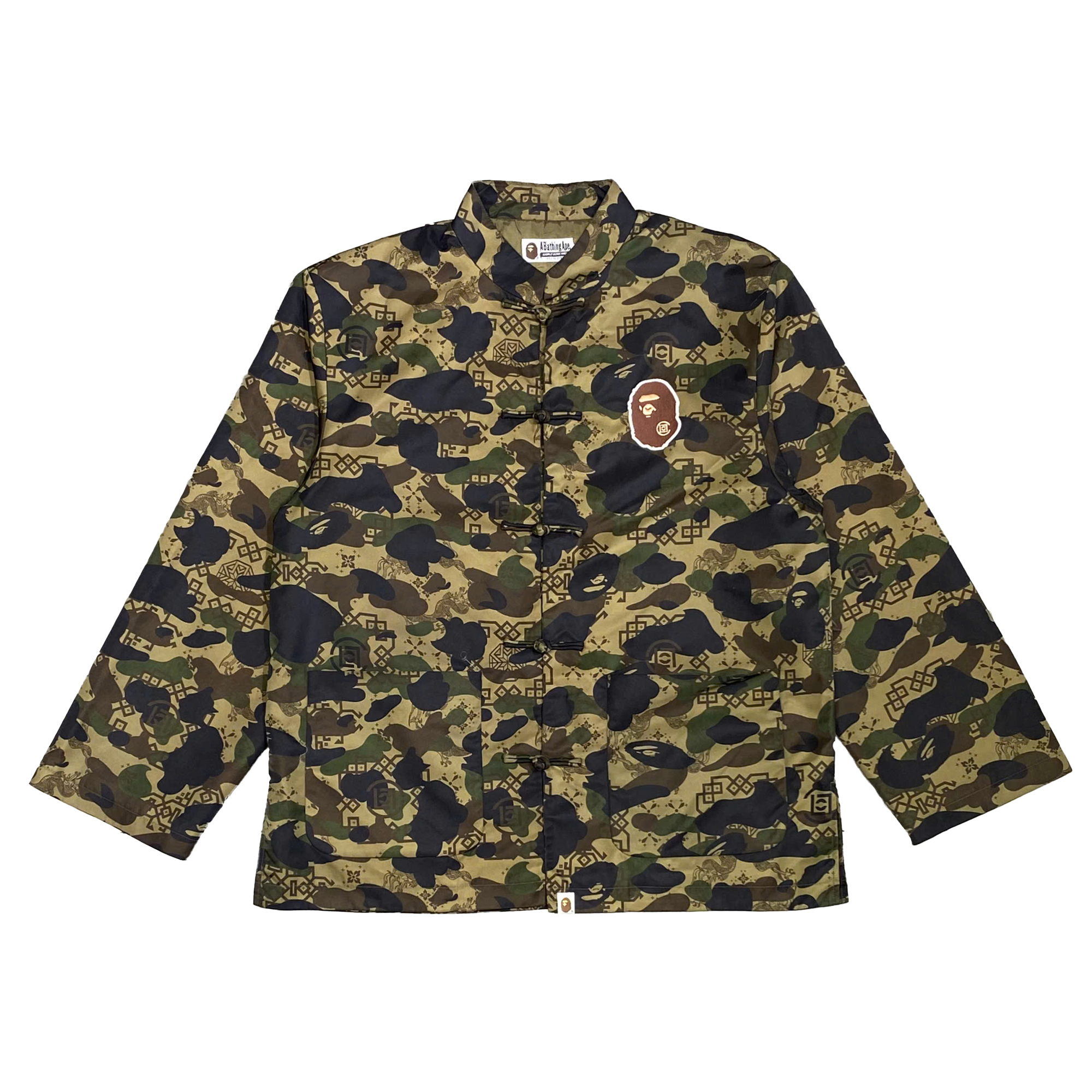  BAPE X CLOT CAMO APE HEAD CHINESE JACKET OLIVE 
