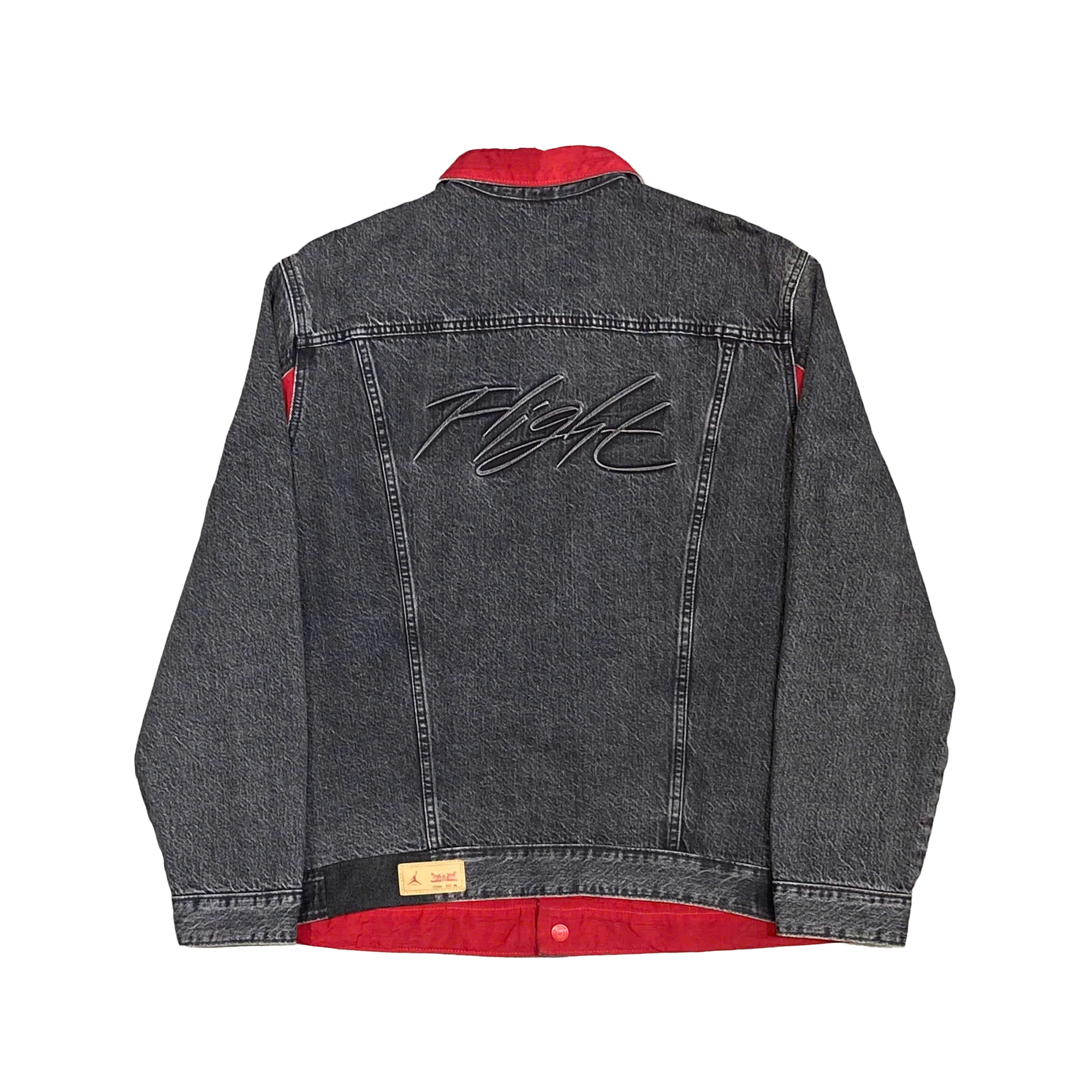  LEVIS X JORDAN REVERSIBLE TRUCKER JACKET BLACK RED 